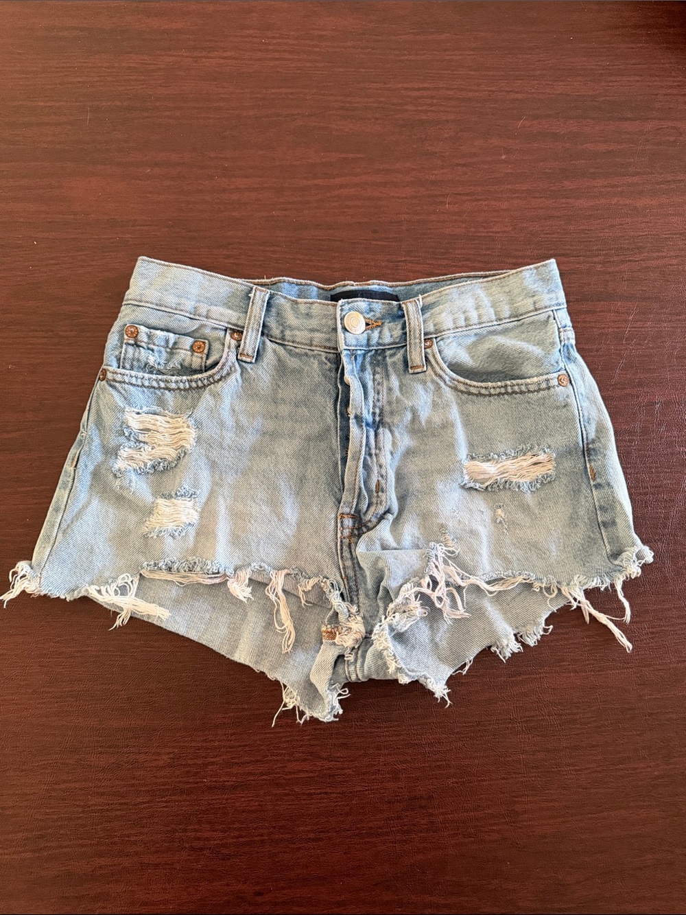 Aeropostale Light Blue Distressed Denim Cutoff Shorts